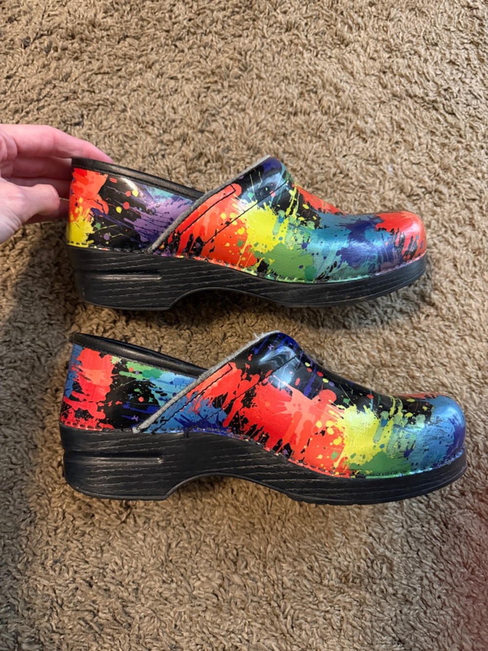 Dansko Paint Splatter Clogs Sz 41 - Picture 4 of 4